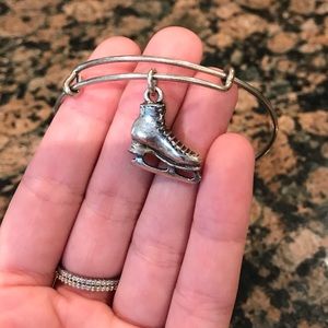 Alex & Ani Silver Ice Skate Charm Bangle